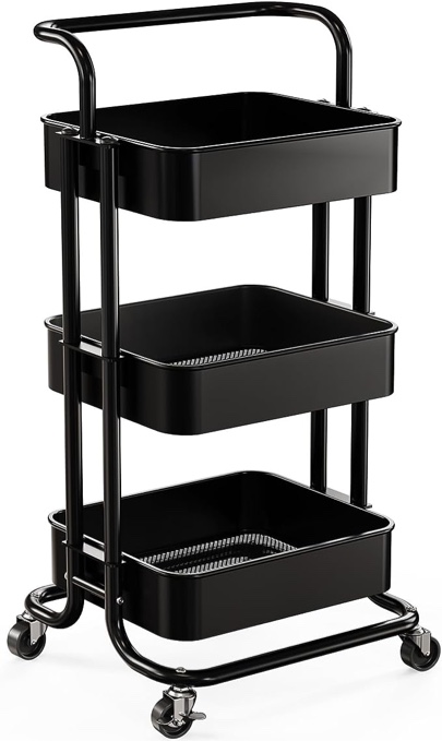Arova 3 Tier Rolling Utility Car for Office, kitchen, Home