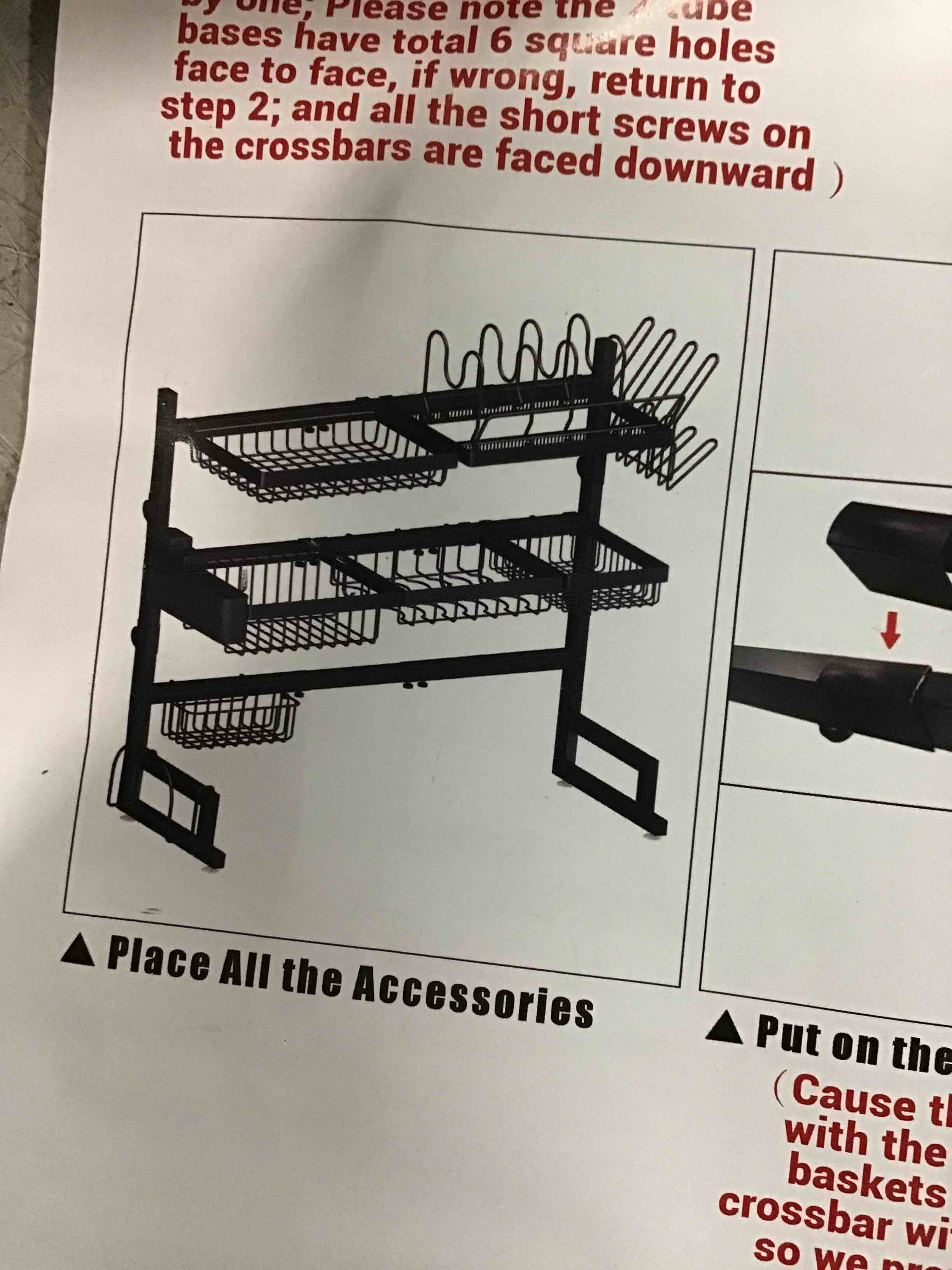 Over Sink Dish metal black rack 