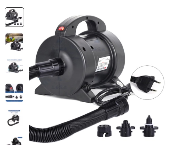 Portable 1600W Electric Pump Air Mattress Pump Quick Inflation Electric Air Pump Inflator Deflator with 2 Nozzles