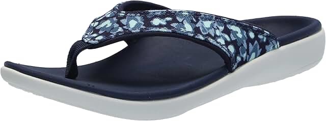 Spenco Women's Yumi Mod Floral Flip-Flop, Blue, 7