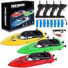 3 Pack RC Boat Remote Control Boats for Pools and Lakes for Kids and Adults, 2.4 GHz RC Boat for Boys 4-7 8-12 Years with 6 Rechargeable Batteries