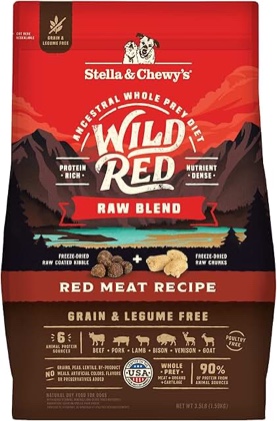 Stella & Chewy's Wild Red Raw Blend High Protein Grain & Legume Free Red Meat Recipe Dry Dog Food 3.5 lbs.