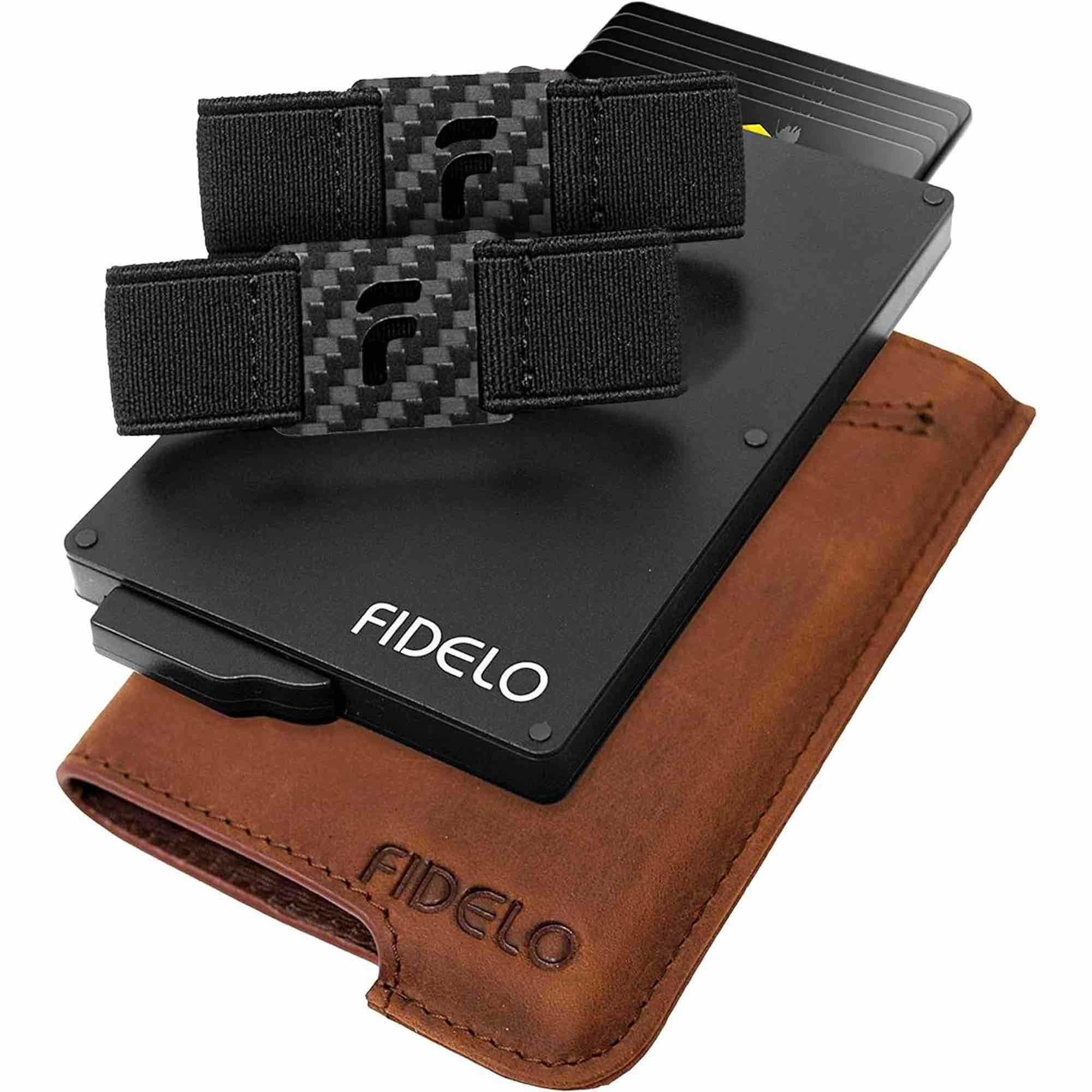 Fidelo Men's Wallet - California Khaki, RFID Blocking Pop-up, 6063 Alum. & Leather