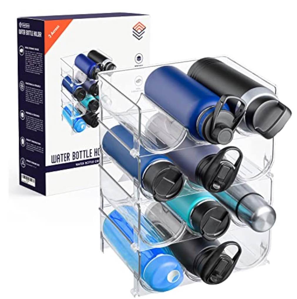 Water Bottle Organizer  Perfect as a Pantry Organizer and Cabinet Organizer Water Bottle Holder or Wine Rack for Home Organization and Storage, Kitchen Countertop Organization, 4 Pack