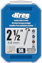 Kreg SML-C2-50 Zinc Pocket Screws, 2-Inch #8 Coarse Thread, Maxi-Loc Head (50 Count)