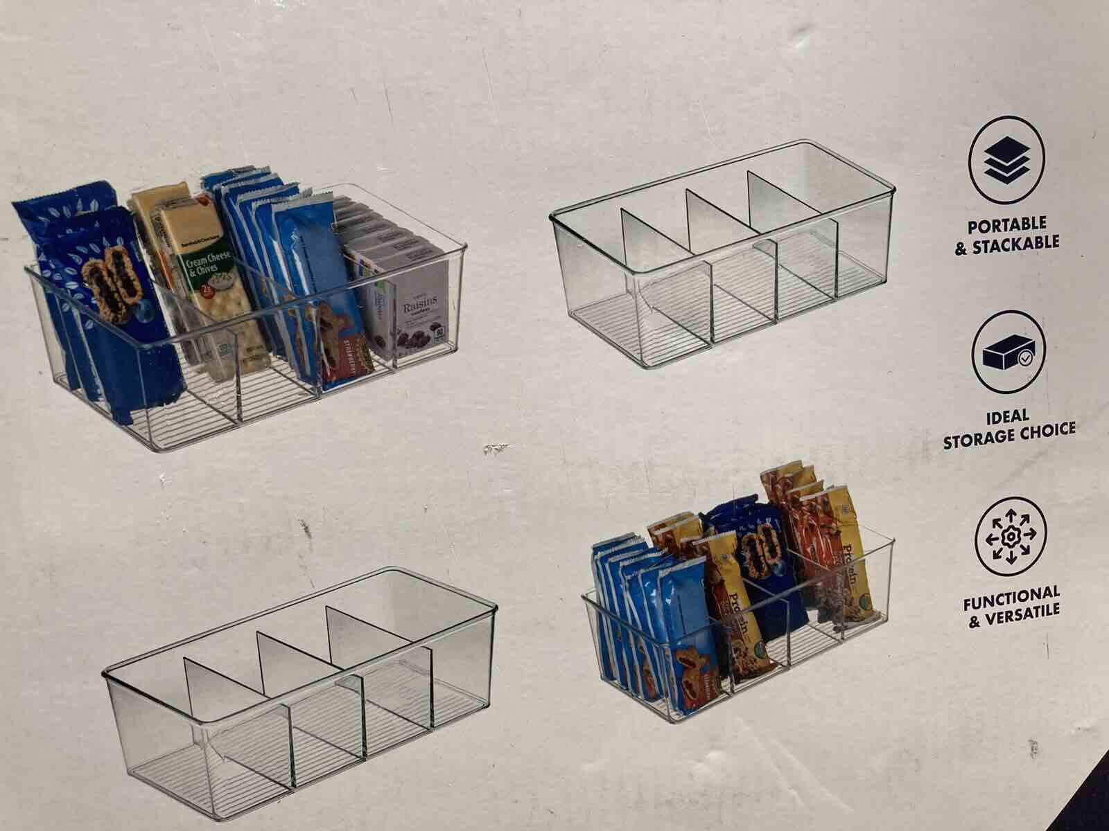 ClearSpace Storage Bins With Dividers