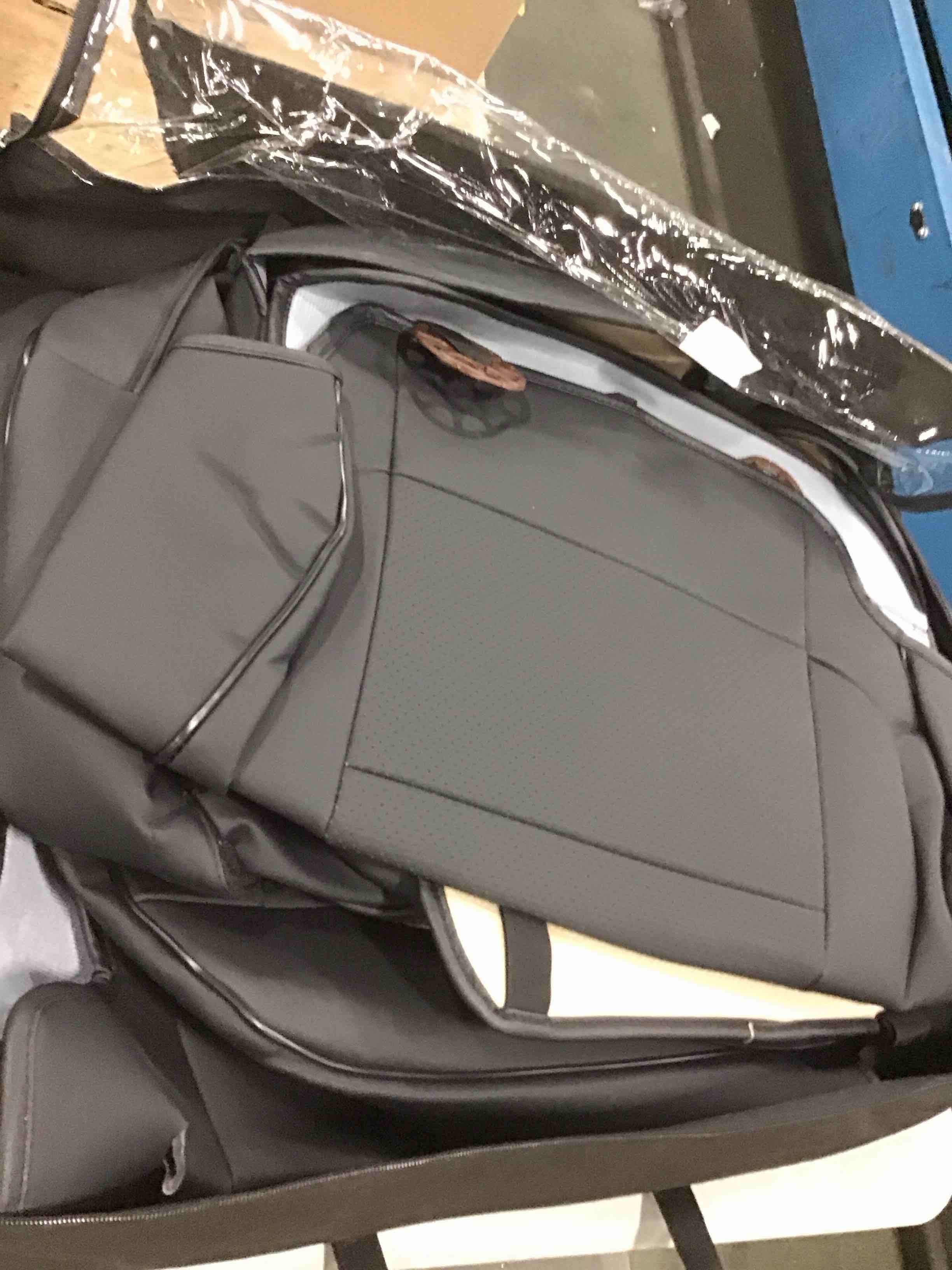 Coverado Chevy Silverado Seat Covers Fullset, Leather Seat Covers Fit for 2014-2018 1500, 2015-2019 2500HD 3500HD Chevy Silverado GMC Sierra Car Seat Covers for Trucks (Black)