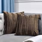 NianEr Decorative Plush Velvet Throw Pillow Covers Sofa Accent Couch Pillows Set of 2 for Bed Living Room Square Pillow Cases 22X22 Blue 22" x 22" (Pack of 2) 02-blue