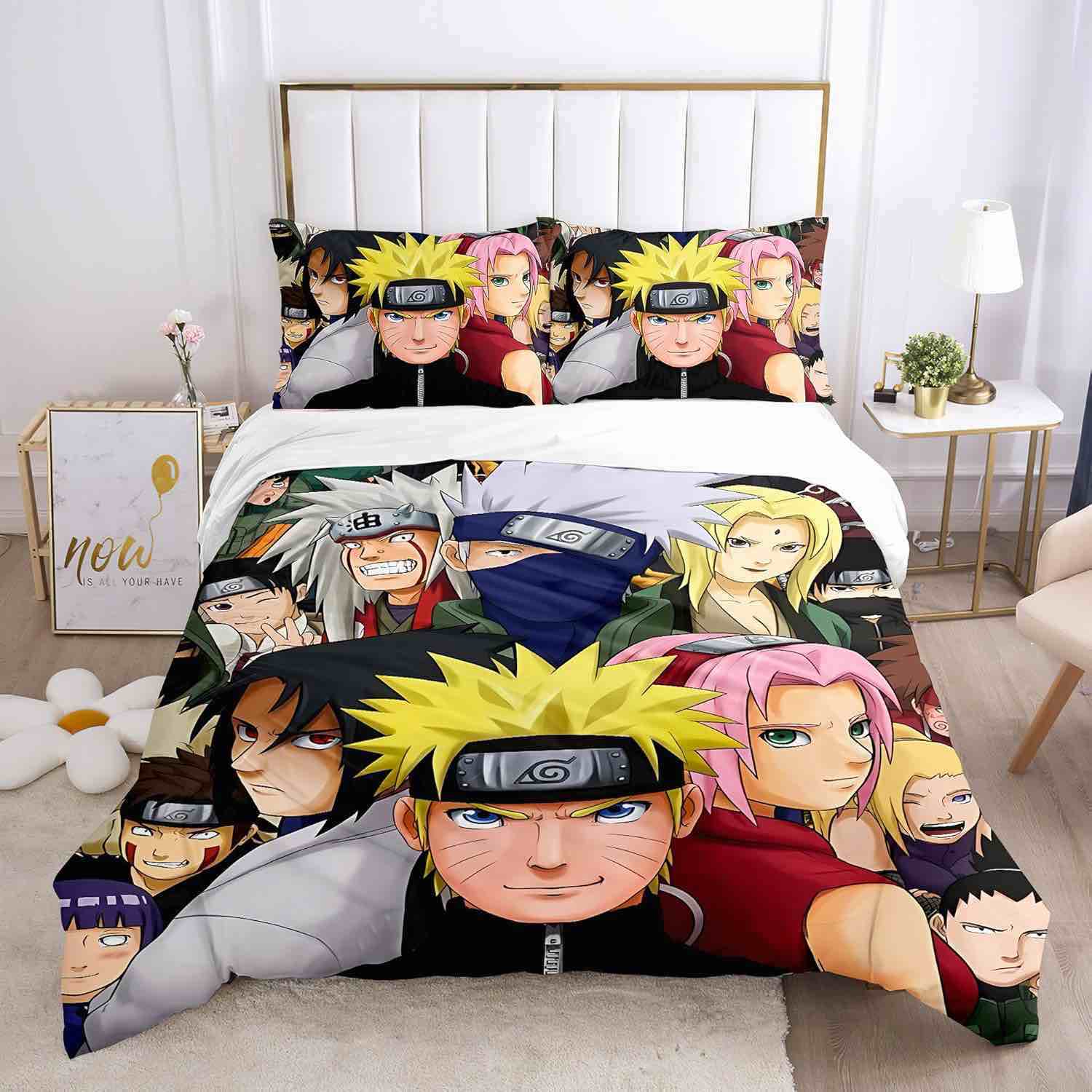 BIBIQ Anime Japanese 3PCS Duvet Cover Sets Bedding Set Ultra Soft Breathable 3D Printed Full