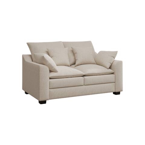 Polyester Upholstered Free Combination Couch Set with Pillows, Down Filled Cushion Sofa for Livingroom