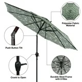 Mainstays 9 ft round market umbrella 3 way tilt canopy with sturdy steel pole 