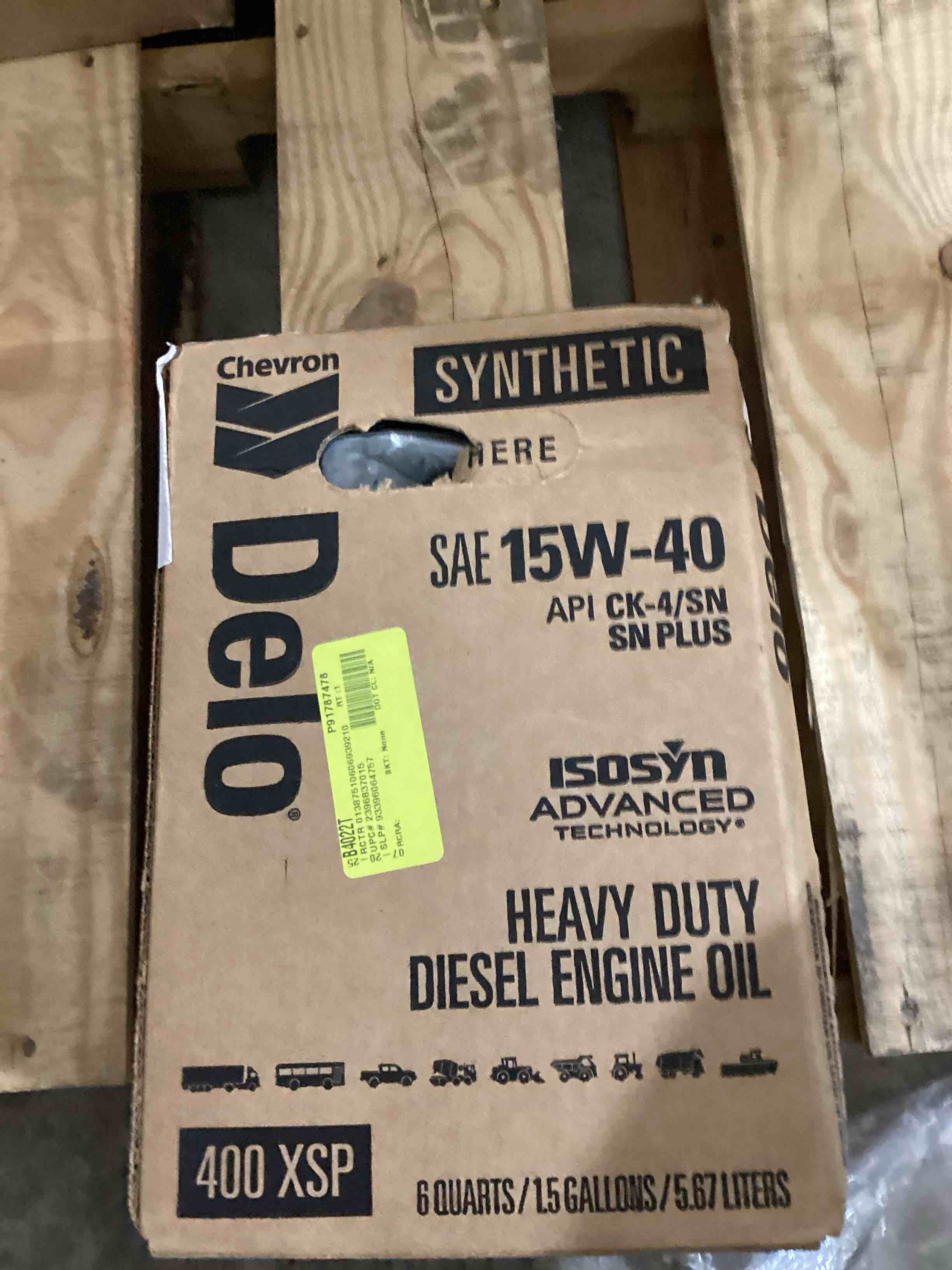 chevron synthetic  oil sae 15 w-40 400xsp