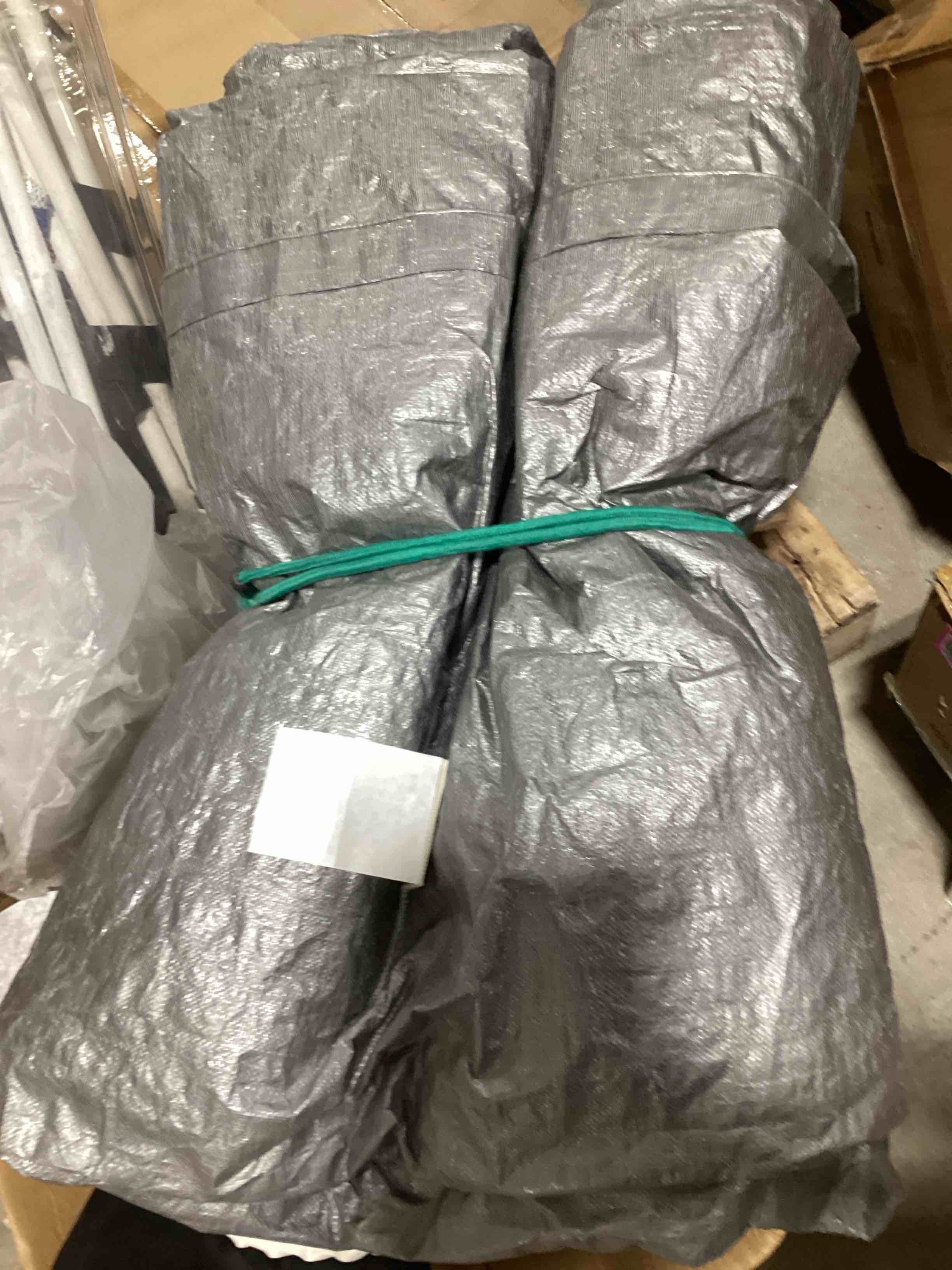 Tarp gray and a black