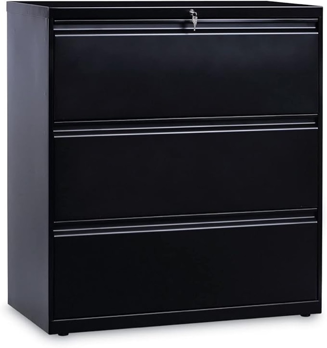 Alera 25489 36 in. x 18.63 in. x 40.25 in. 3 Legal/Letter/A4/A5 Size Lateral File Drawers - Black