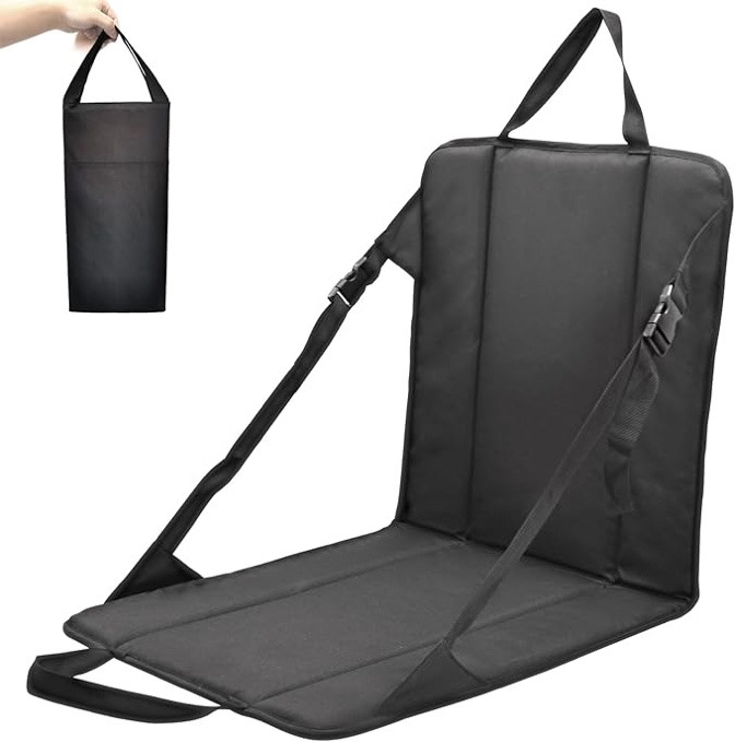 Pozico Portable Stadium Seat Cushion for Bleachers, Folding Lightweight Seat with Backrest for Outdoor Sports and Outdoor Concerts