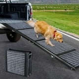 71" Foldable Dog Ramps Large Dogs, Dog Car Ramp with Non-Slip Rug Surface, Pet Ramp Stairs Portable,Dog Steps for Medium & Large Dogs Up to 220 LBS Get Into a Car, SUV & Truck