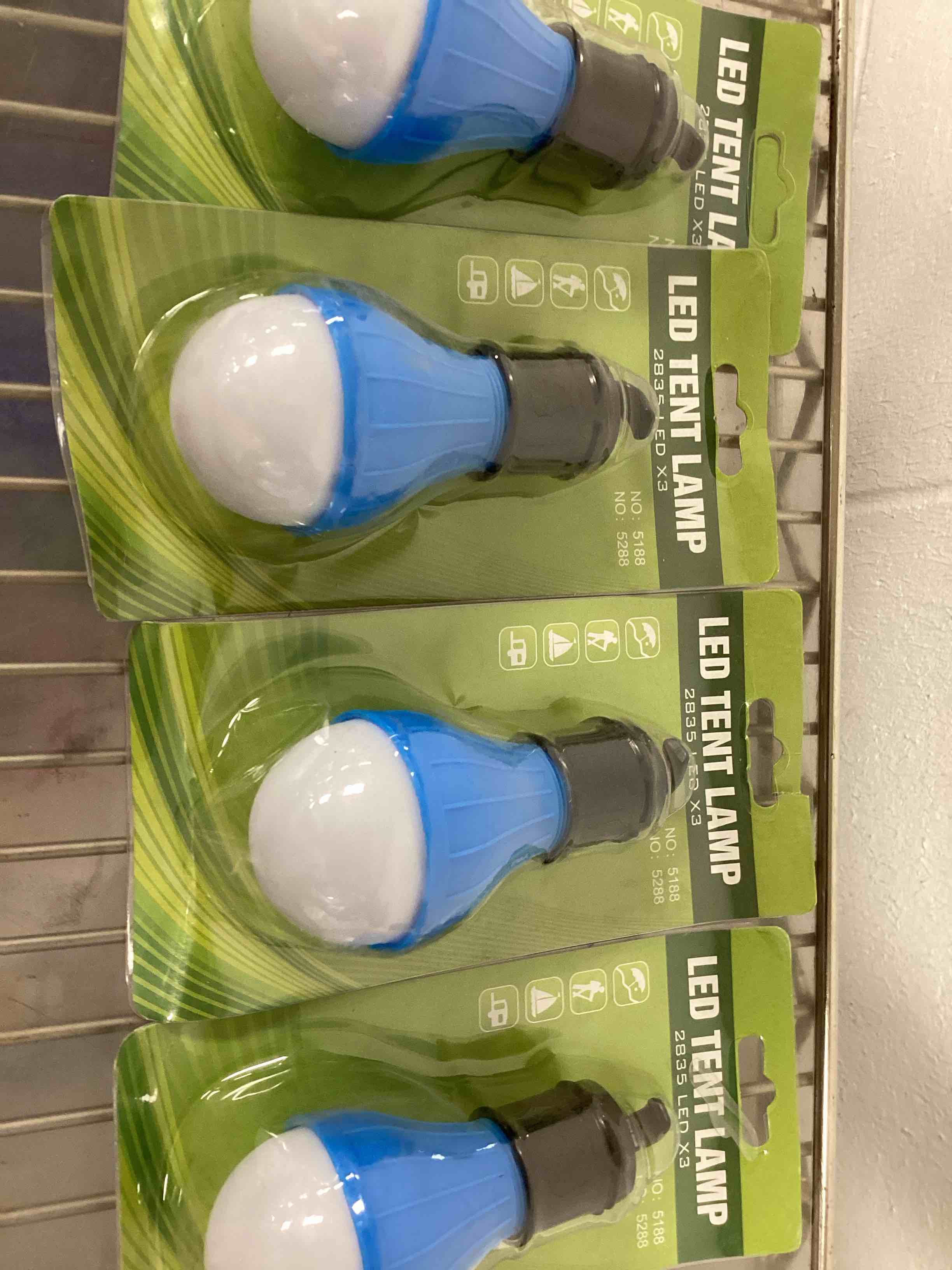 Tent Lamp Portable LED Tent Lights Blue 4 Packs Hook Hurricane Emergency Lights LED Camping Lights Bulb Camping Tent Lanterns Camping Equipment for Camping Hiking Backpacking Fishing Outage