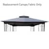 10 ft. x 10 ft. Outdoor Patio Double Gazebo Replacement Canopy Fabric, Roof Cover Only (No Frame) Gray