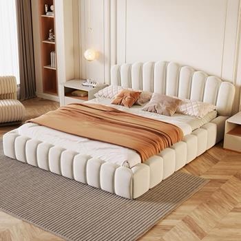 Queen bed velvet - Cream 
