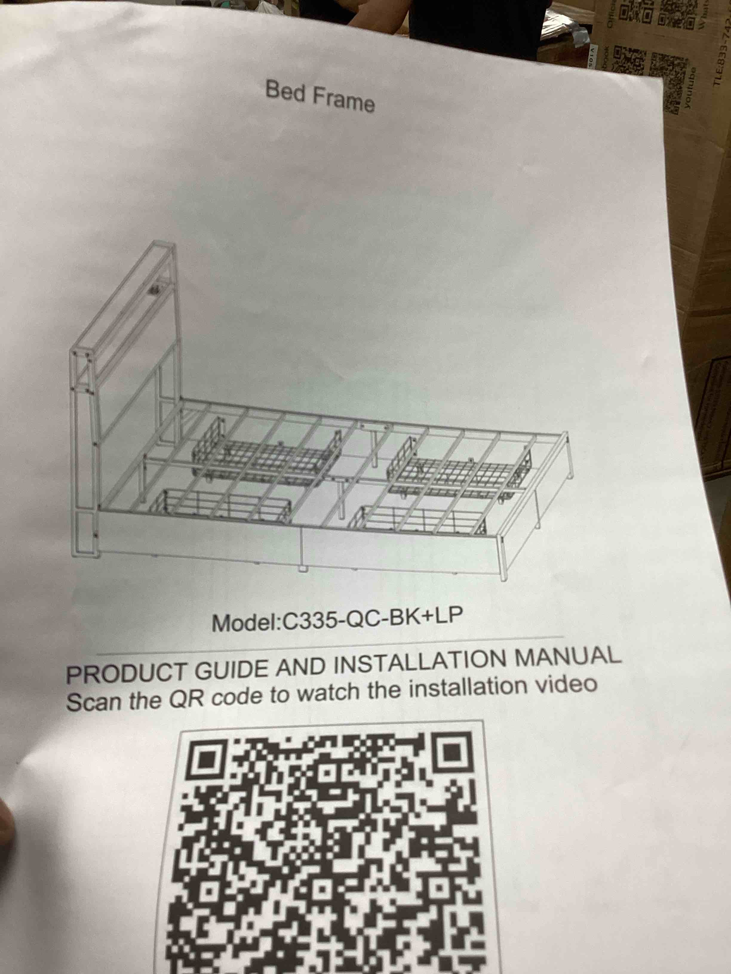 queen size bed frame with 4 storage drawers and headboard with charging station and led lights,2 tier solid wood headboard storage,noise free, no box spring needed/remote control/vintage brown