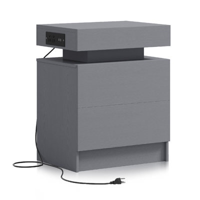 Bedside Table Dark Grey 