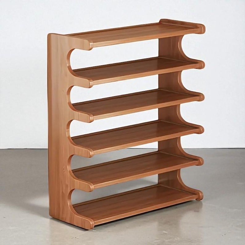 Bamboo independent vertical shoe rack