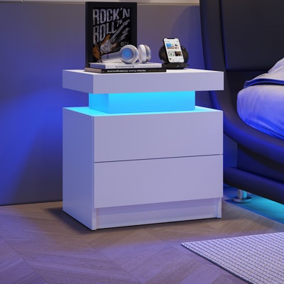 Bedside Table with Silent Slide Drawer