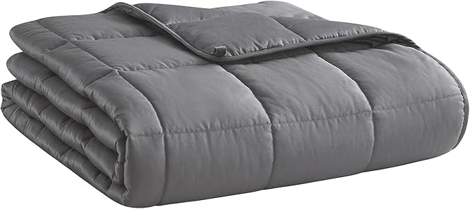 weighted blanket for adults- dark grey, 48"x72", 15lbs, twin full size heavy throw blanket, cooling,