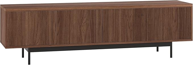 Rectangular TV Stand for TV's up to 75" in Satin Walnut, for Home, Living Room, Bedroom, Entertainment Room, Office