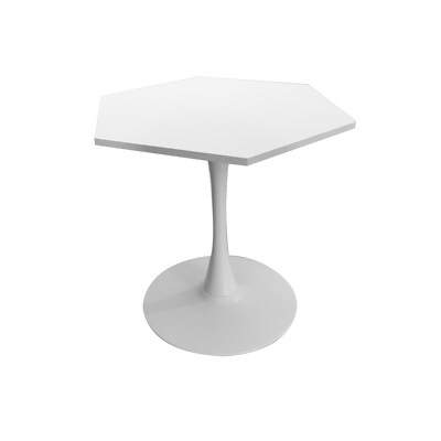 LOVMOR 31.50InchModern Hexagonal Coffee Table with MDF Table Top Metal Base for