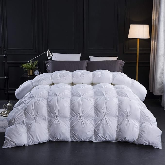 three geese down duvet 106 in .x 90 in with goose down and goose feather filling, summer duvet, 100% cotton cover, ökotex and rds certified (filling weight 480 g, natural down and feathers)