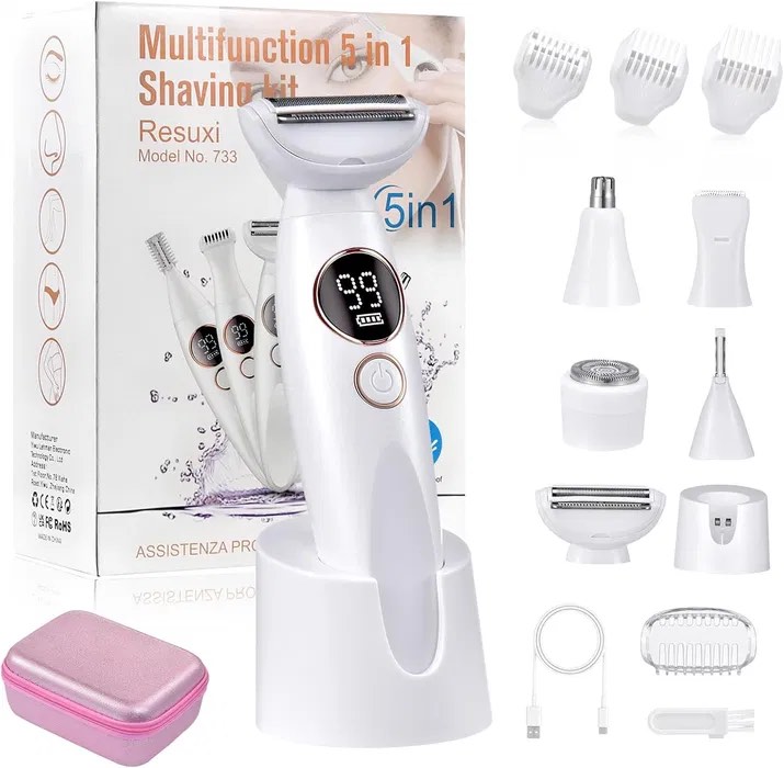 Body Epilator Bikini Armpits Razor Waterproof 5In1 Women’s Shaver