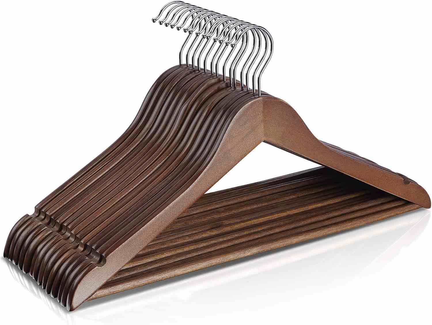 wooden hangers, set of 10