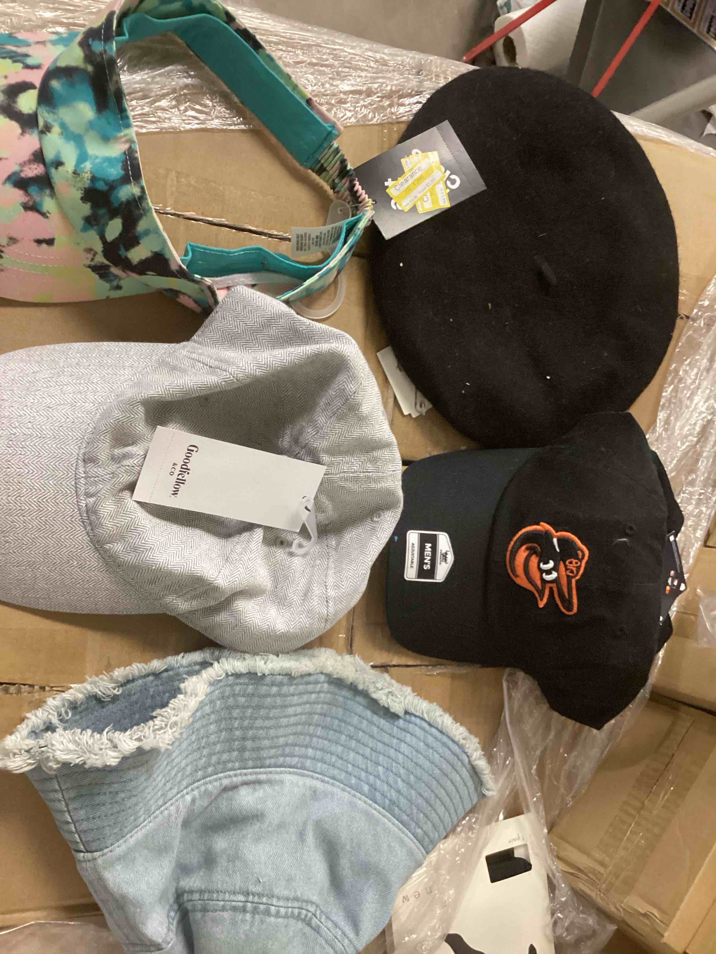 Assorted items Caps and hat