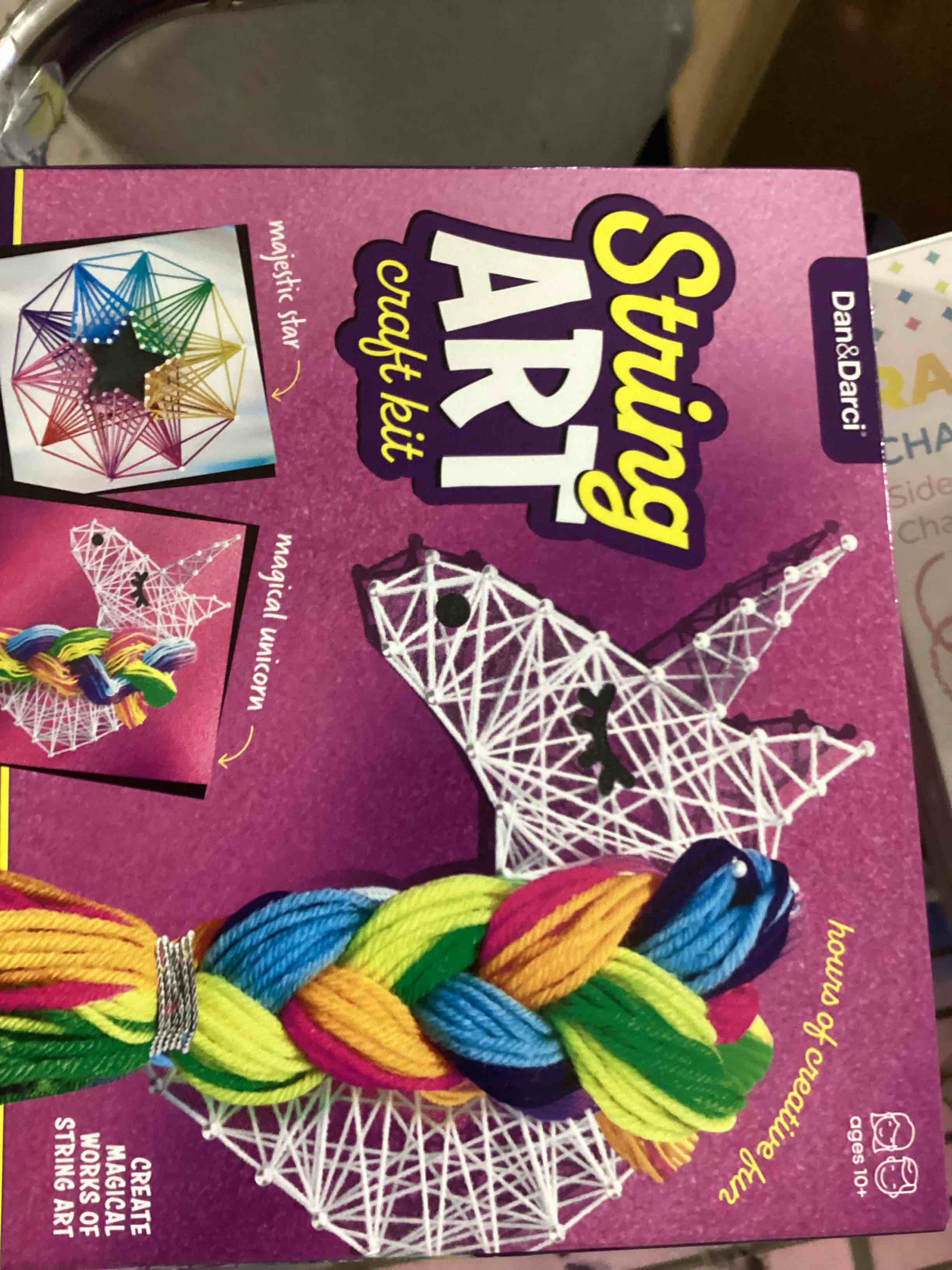 dan&darci art craft kit for kids - unicorn & star string art set for girls & boys ages 8-12 - arts a