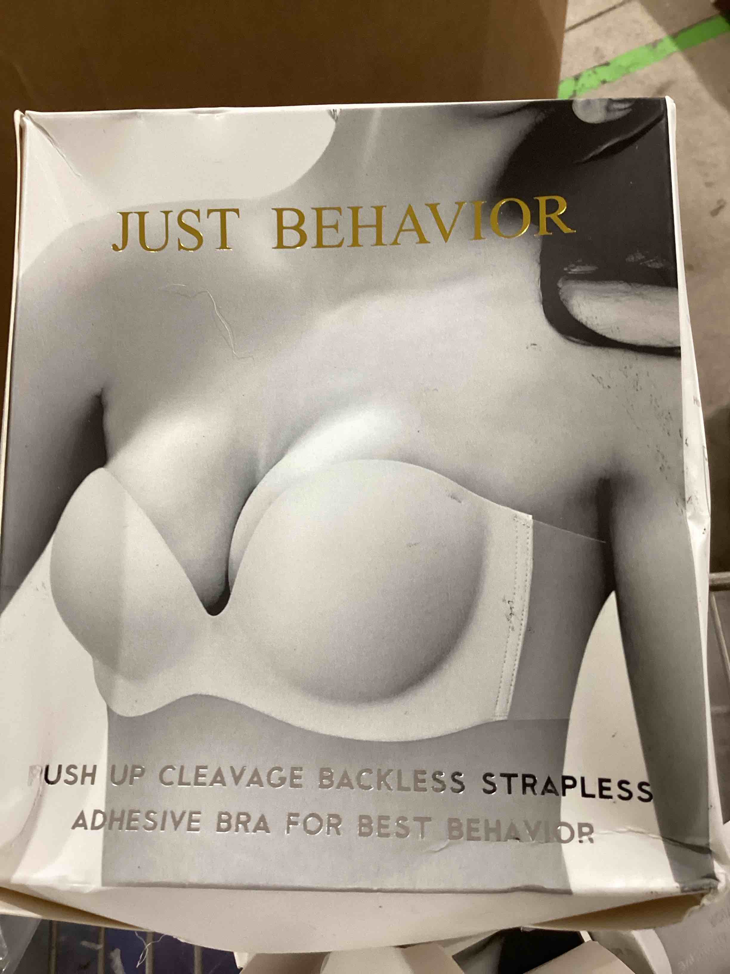 JUST BEHAVIOR Strapless Backless Sticky Invisible Push-up Self Adhesive Bras for Women (c, Clear Wing Brown)