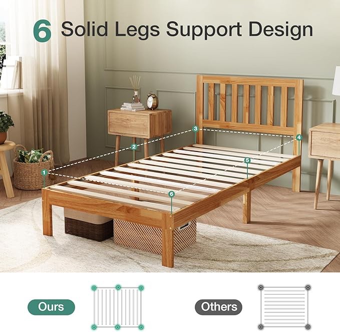 Wood Twin Platform Bed