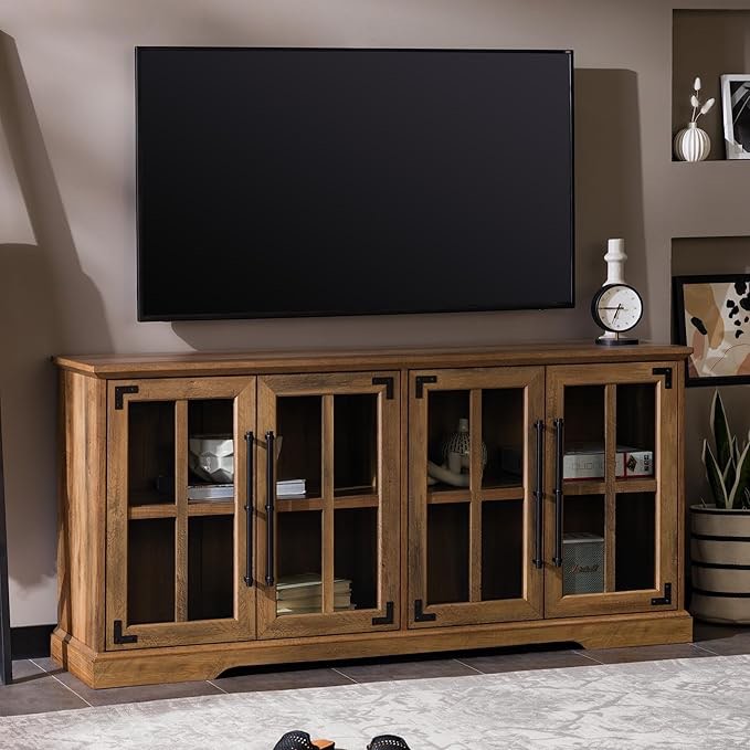 farmhouse tv stand canyon walnut 