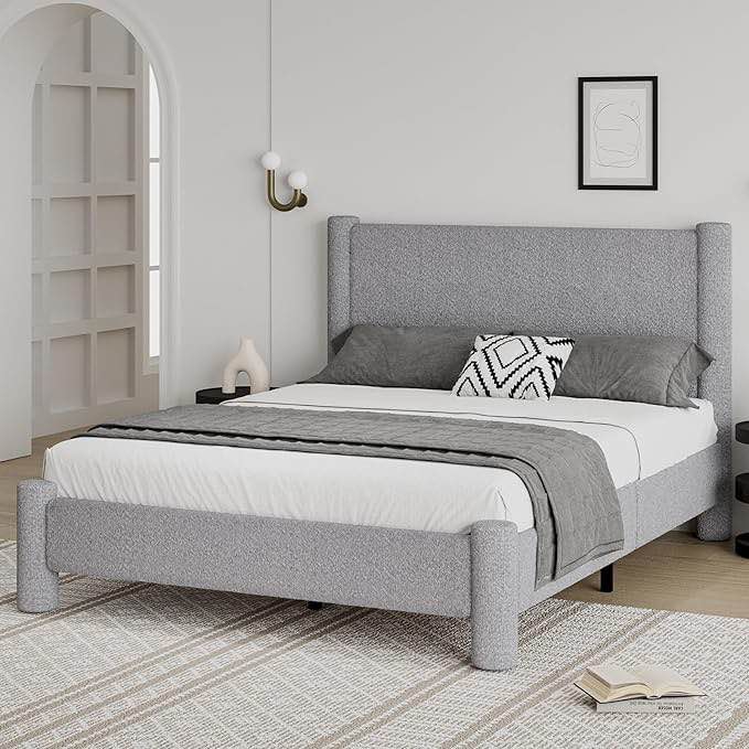 Queen Size Bed Frame, Boucle