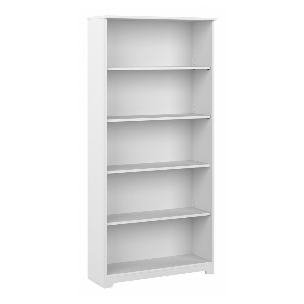 Bush Furniture Cabot 5-Shelf 66.3H Bookcase White