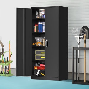 Searra Metal Garage Storage Cabinet with Lockable doors 