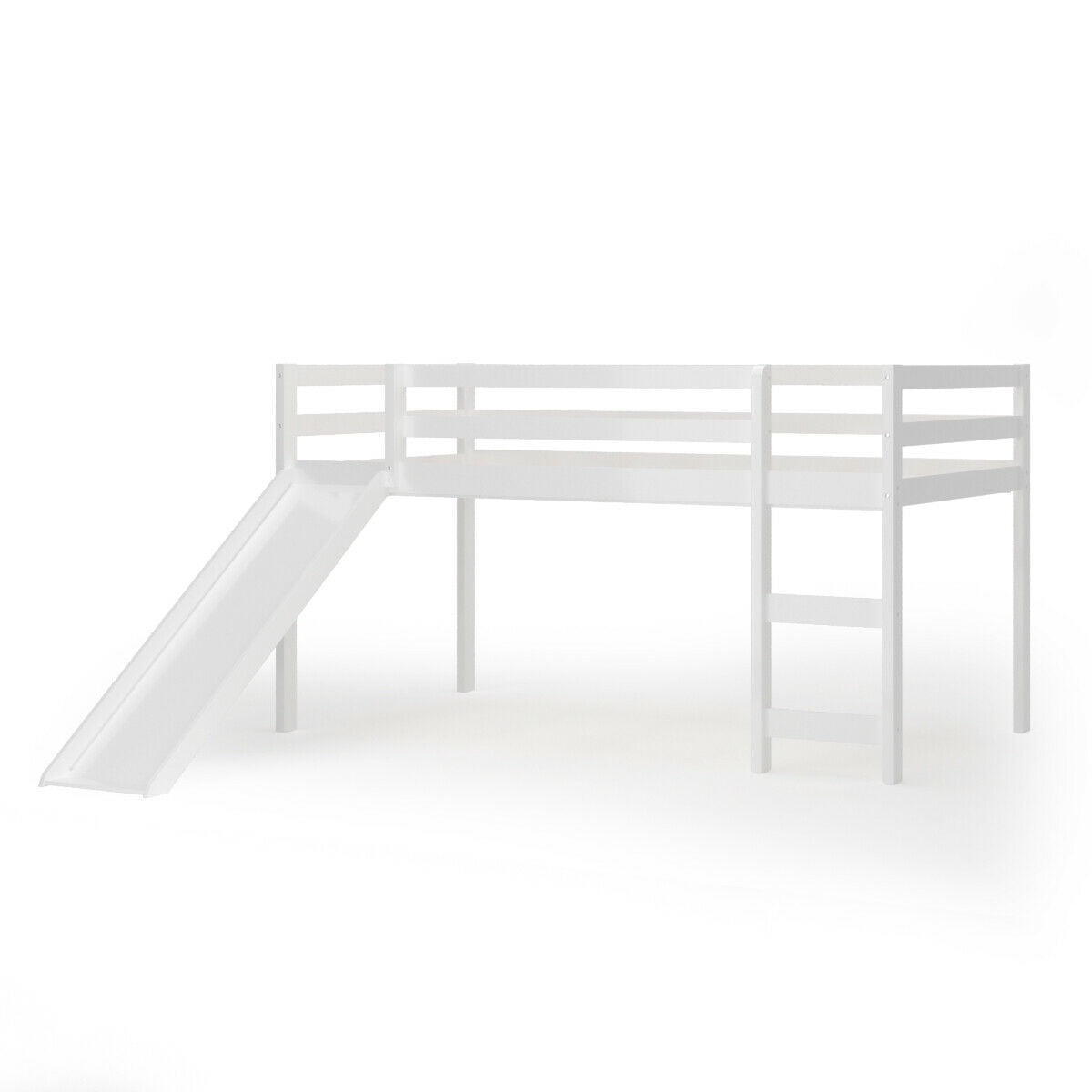 Loft House Bed With Stairs - Gray