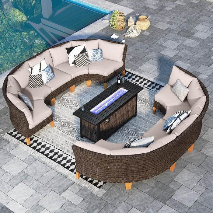 Outdoor sofa set gray cushion 