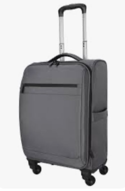 Small gray travel suitcase