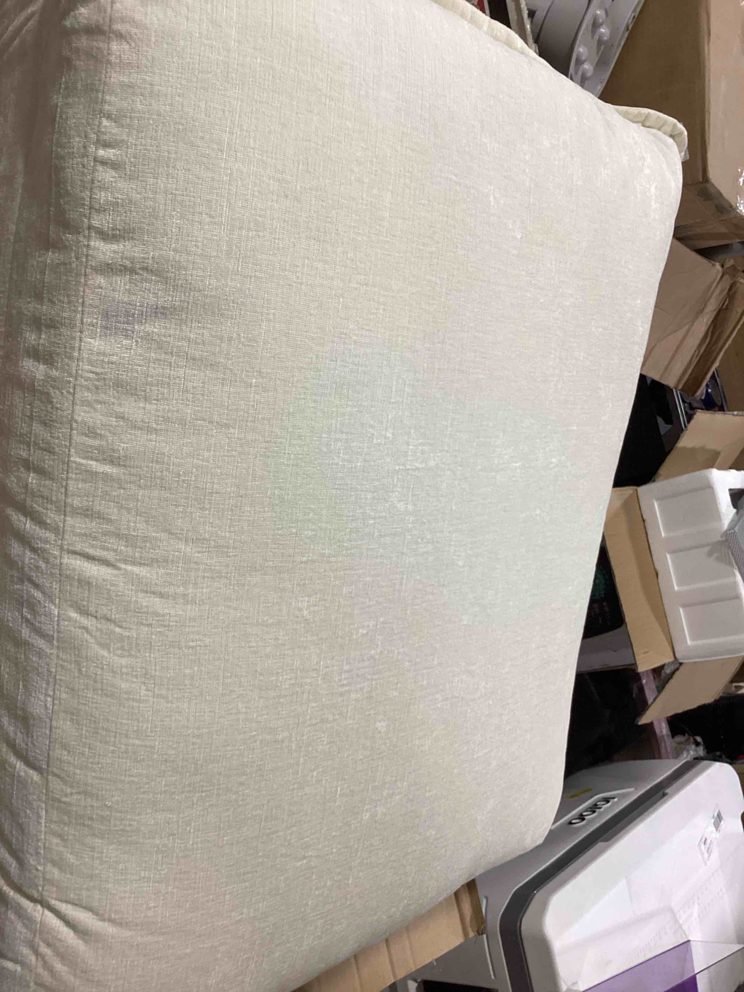 White sofa cushions
