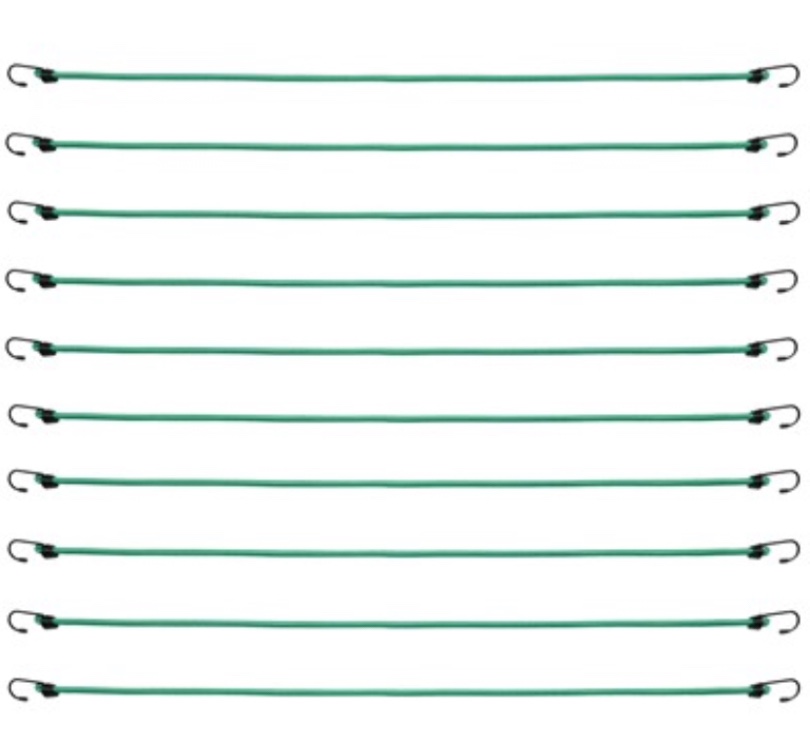 10 pack NSI Bungee Cords 36" green
