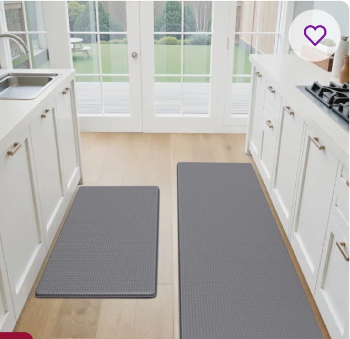 memory foam ant-fatigue non-skid waterproof kitchen mat (set of 2 ) 