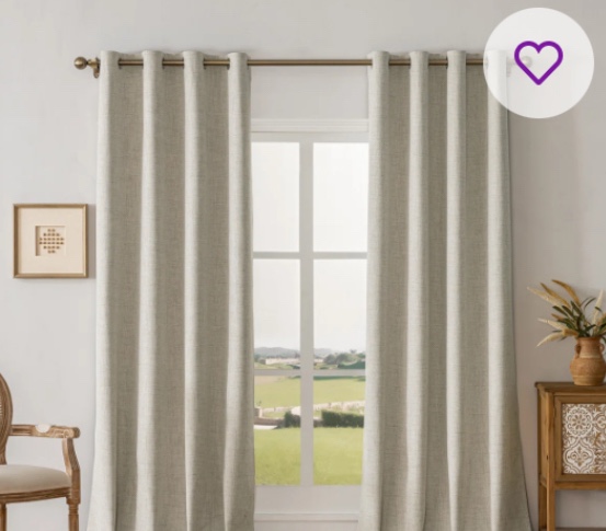 Leming 100% Polyester Burlap Blackout Curtains for Bedroom Grommets Curtains 2 Panels Set (Set of 2)