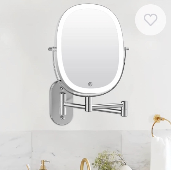 Darianny Oval LED Lighted Metal 1X/7X Magnifying Wall Mounted Vani