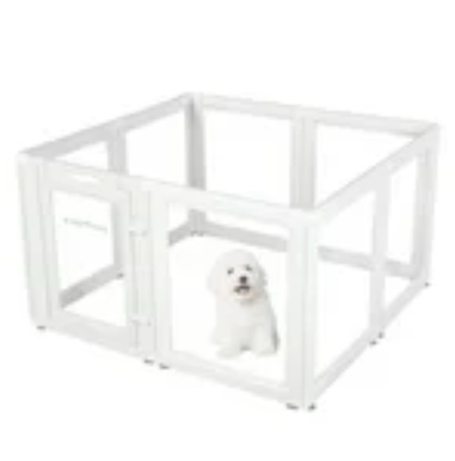 Clear Acrylic Plastic Dog Playpen Indoor For Puppy, cat, rabbit, ferret